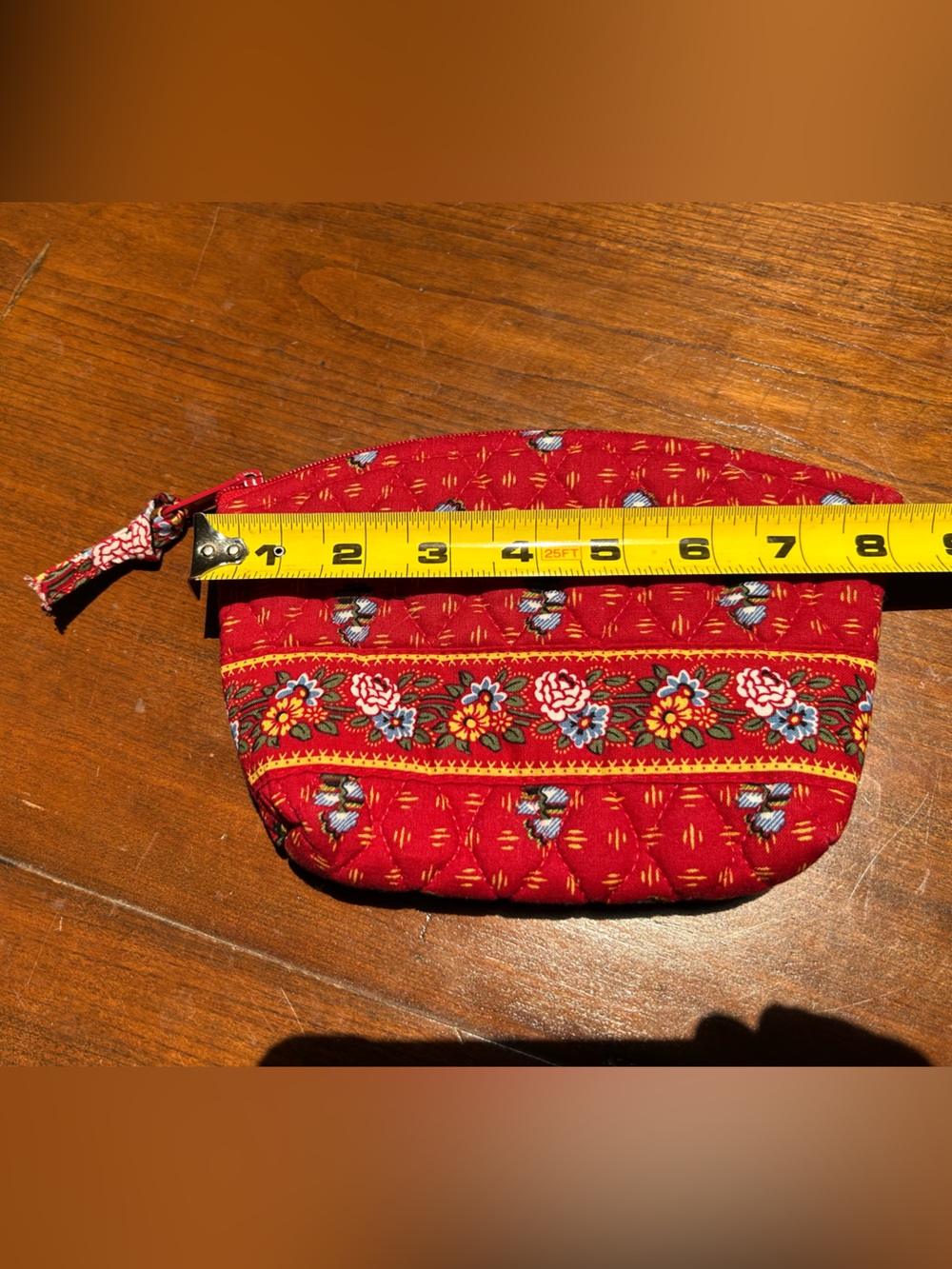 Vera Bradley Lg Quilted Floral Red Tote Bag. Bonus! W/ Matching Pouch-exc shape! - Picture 11 of 15